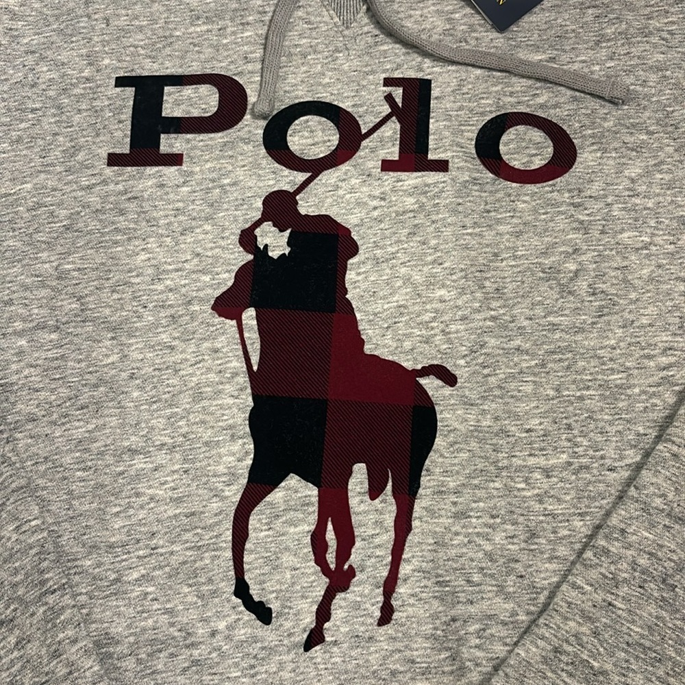 Men’s Polo Ralph Lauren Plaid Pony Pullover Hoodie - Picture 3 of 5